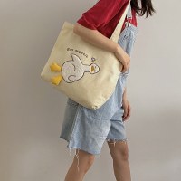 アヒルアヒル刺繍キャンバスバッグ新しい柔らかいかわいいアヒルバッグショルダーバッグ