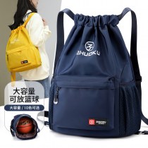 カジュアルオックスフォード布巾着バッグ大容量学生バックパック バスケットボール バッグスポーツフィットネスバックパック