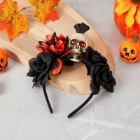 ヨーロッパとアメリカのハロウィーンホラーヘアバンドスカルアイローズヘアアクセサリー死者の日パーティーホリデーデコレーション