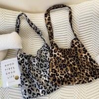 レトロニッチヒョウ柄トートバッグ大容量カジュアルレディースバッグヒョウ柄ワンストラップショルダー