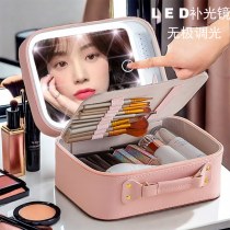 LEDライト付き化粧品バッグ、ハードスタイル化粧品ケース収納ボックス、旅行卸売大型ミラー