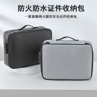 耐火性と防水性の旅行書類収納バッグ大容量の家庭用パスポート書類バッグ証明書アーカイブ収納ボックス