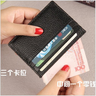 本革超薄型カードホルダー女性のマルチカードスロット小銭入れ小さなカードバスカードホルダー卸売