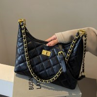 レトロ菱形小さな香りのよいチェーントートバッグ女性のための 2024 新しい通勤多目的脇の下バッグシングルショルダークロスボディバッグ
