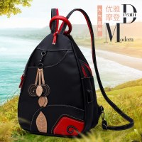 ニューリーフバックパック女性のバッグ東南アジアカジュアルコントラストカラー多機能チェストバッグ二目的小型バックパック