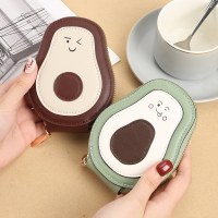2024 かわいいアボカドオルガンカードホルダーインマルチカードスロット収納ジッパードキュメントバッグ漫画小銭入れ