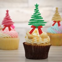 クリスマス パーティー ベーキング デザート カップケーキ デコレーション カード グリッター紙 グリッター紙 クリスマス ツリー フラグ