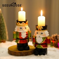 クリスマスくるみ割り人形燭台ホームリビングルームデスクトップお祭り雰囲気キャンドル装飾飾り