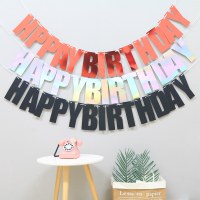 インレーザー誕生日旗装飾パーティー用品手紙ハッピーバースデーバナーホオジロ配置