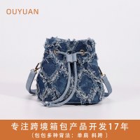 レディース バッグ 新しいタイダイ デニム バッグ ハイエンド バケット バッグ 夏用の多目的バッグ 女性用ニッチ クロスボディ バッグ