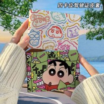 クレヨンしんちゃん かわいい運転免許証保護カバー 2in1運転免許証自動車運転免許証レザーカバー高見え
