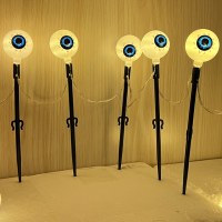 LED ゴーストアイストリングライト屋外防水ハロウィーンの庭の装飾パンプキンパッチソーラーストリングライト