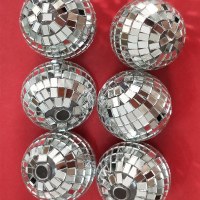 5 センチメートル透明ストリングライトボールカバーミラーモザイクガラスボールクリスマス装飾ボール 4 センチメートルプラスチック反射ボール