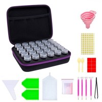 ダイヤモンドペイントツールセットバッグ収納袋ツールボックス 30/60 グリッドボトル多機能ポータブルペイントツールセット