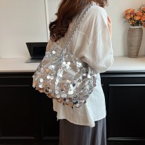 今年人気のタッセルスパンコールバッグ女性用2024新作 大容量 トートバッグ多用途ショルダーハンドバッグ