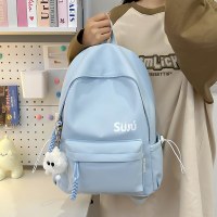 インスタイル和風ソフトガールスクールバッグ文学ミニマリストスタイル韓国語バージョン無地バックパック中学生高校生バックパック