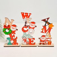 クリスマスオーナメント木製装飾高齢者用クリスマスレタークリエイティブウェルカムクリスマスツリーノエルデスクトップ小道具