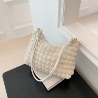 女性のシンプルな気質、優しいプリーツ脇の下バッグ、女性の春夏の新しいスタイルのシングルショルダークロスボディバッグ、小さな正方形のバッグ