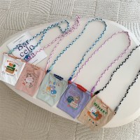 クマ刺繍入り小さなバッグ学生ハンドバッグオックスフォード布ミニハンドバッグ携帯電話バッグ