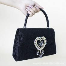 ディナーバッグ、プロムバッグ、ハイエンドの絶妙なハート型ダイヤモンドハンドバッグ、ウェディングバッグ