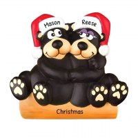 新しいクリスマスペンダント黒犬クマ人形樹脂ペンダント手書き DIY ペンダントギフト