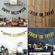 新しいハロウィーンの旗パーティーの背景装飾紙バナープルフラワーペンダント装飾