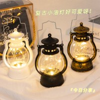 クリスマスレトロ小型オイルランプ電子キャンドルランプクリエイティブポニーランプ LED 発光ギフト装飾品装飾用品