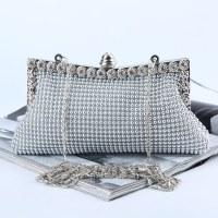 イブニングバッグ アルミシート イブニングクラッチバッグ ラインストーン イブニングバッグ セレブ宴会バッグ