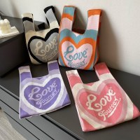 仕事や通勤用のニットトートバッグ、かわいいウールのクロスボディ、フェスティバルの最初の選択、愛