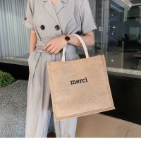 リネンハンドバッグヨーロッパとアメリカのファッションバッグ2022新しい女性用ハンドバッグ短距離旅行バッグ