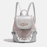 バックパック女性のシルバーピンクバックパックホットガールニッチデザインバックパック通勤チェーンバックパック女性