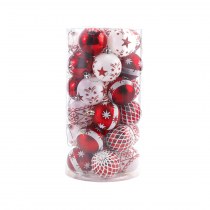 クリスマスボールセットプラスチック電気メッキ手描きボールギフトボックスクリスマスツリーペンダントクリスマス雰囲気ハンギングボール