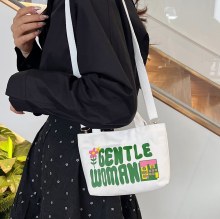 2024 新シンプルなキャンバスバケットバッグレター無地カジュアル西洋スタイルミニトートファッションワンショルダーメッセンジャーバッグ