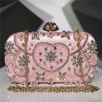 手持ち のイブニングバッグ、手作りのビーズ刺繍が施されたダイヤモンドがちりばめられたファッショナブルな女性用ショルダーバッグ