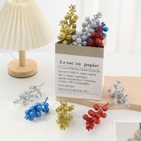 模擬クリスマス装飾フルーツゴールドパウダーボール DIY ガーランドアクセサリークリスマスツリーアクセサリー 15 ヘッドフォームゴールドフルーツ卸売