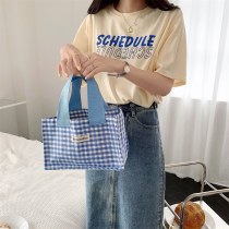 日本のポータブルキャンバスバッグランチバッグ学生サラリーマンポータブルハンドバッグランチバッグスナックバッグ