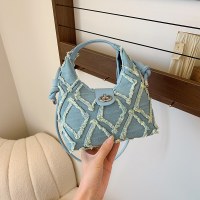 秋の新ニッチデザインバッグレディースバッグ人気の多用途クロスボディバッグファッショナブルなダイヤモンドキャンバスハンドバッグ