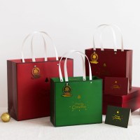 ホットスタンプクリスマス紙袋クリスマスキャンディギフトバッグ購入レトロギフト紙袋包装クリスマスイブアップルギフトバッグ