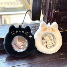 ニャーキツネぬいぐるみ財布かわいい収納袋小さな痛みバッグ透明ディスプレイ学生キビ保護