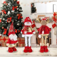 新しいクリスマス人形 50 センチメートル伸縮脚老人雪だるまヘラジカ家の装飾クリスマスギフト