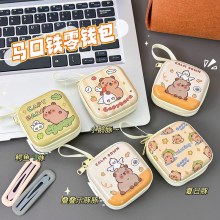 小銭入れバッグ漫画ミニコインバッグヘッドフォンバッグかわいいカピバラコインキーバッグ