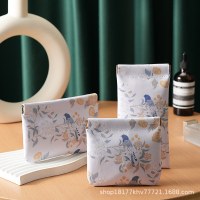 ミニスモールバッグキーキャリー小銭入れ外出時に小さなバッグ化粧品の破片プリント口紅を保管するポータブル