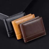 本革 メンズ 財布ヨーロッパとアメリカのオイルワックスレザードル財布RFID抗無線周波数識別牛革小銭入れカードホルダー