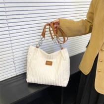 春秋の新作大容量ベルベットトレンディハンドバッグ無地学生ショルダーバッグ多用途トート通勤バッグ