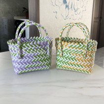 織バッグ記念写真装飾ハンドバッグプラスチック織カラーマッチングレディースバッグハンドバッグ