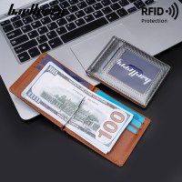 メンズカードホルダーカーボンファイバービジネス二つ折りRFID耐磁財布カードホルダー財布ドルバッグ手作り財布
