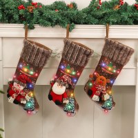 クリスマスライト、クリスマスソックス、クリスマスツリー吊り下げ、子供用ギフトバッグ、暖炉装飾ソックス