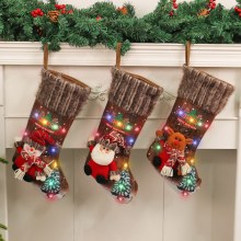 クリスマスライト、クリスマスソックス、クリスマスツリー吊り下げ、子供用ギフトバッグ、暖炉装飾ソックス