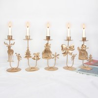 新しいレトロなクリスマス装飾、クリエイティブなキャンドルホルダーオーナメント、クリスマス用品、鉄製キャンドルホルダー
