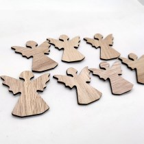 クリスマスホームデコレーションギフトアクセサリー、木製工芸品ハングタグ、クリスマスエンジェルDIY小さなペンダント。